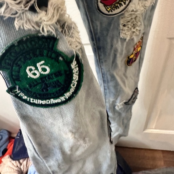 Machine Nouvelle Mode Patched Overalls, Sz 26 - Picture 4 of 5